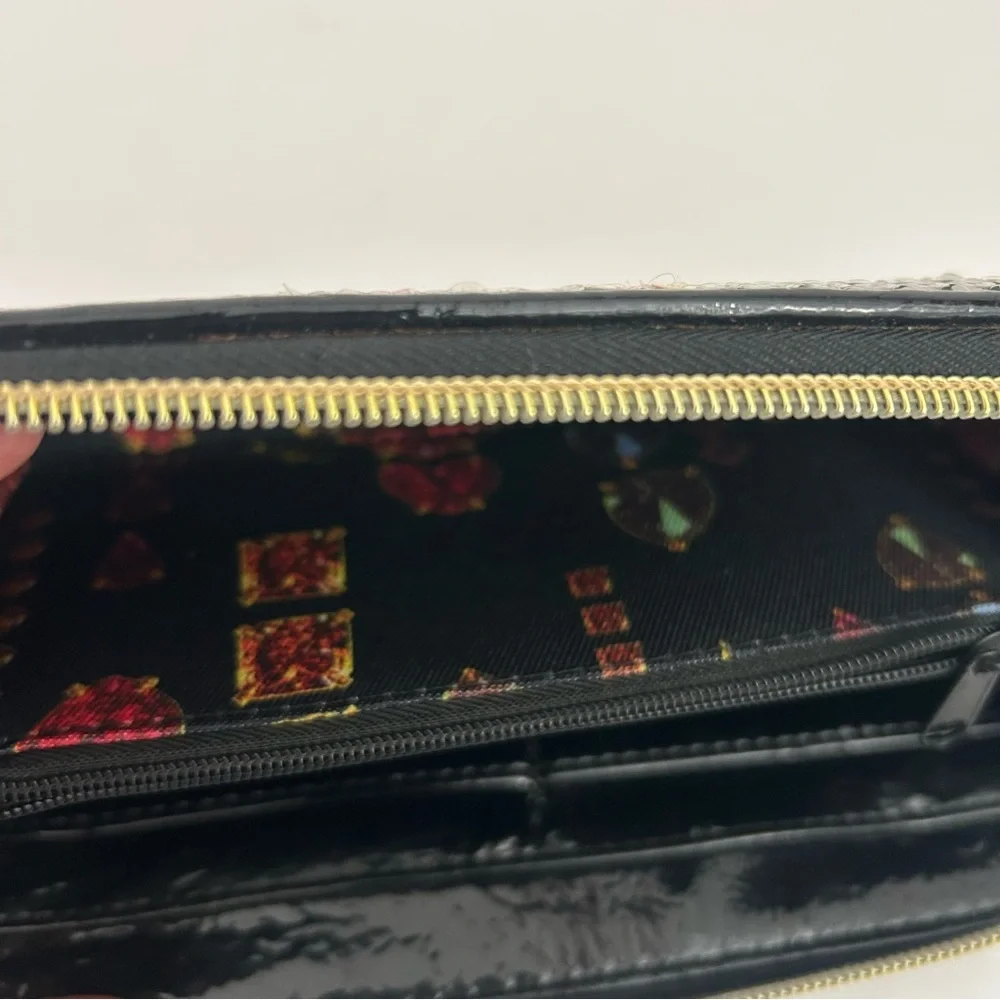 Betsey Johnson womens accordion zip around wallet rose sequins - Picture 7 of 8